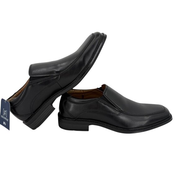 George Men's Dominic Black Faux Leather Comfort Slip-On Loafer Shoes Sz 8.5 NWOB - Picture 6 of 12